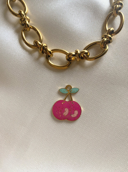 Charms cerise rose